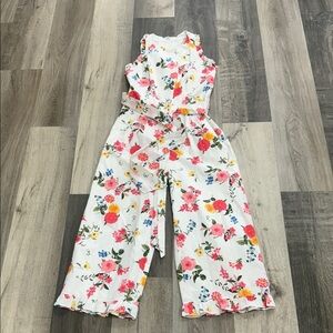 Gal Meets Glam Floral Belted Jumpsuit